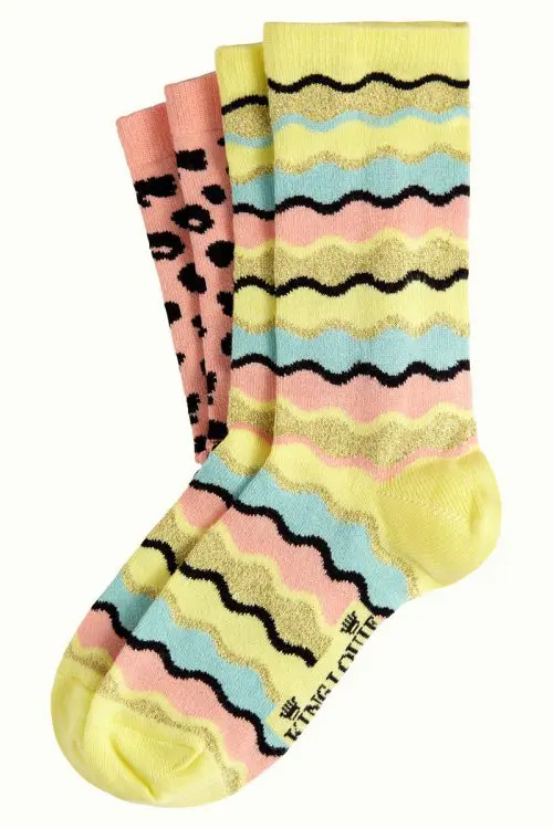 Sokker 2-pk Wavy - Lemon Yellow