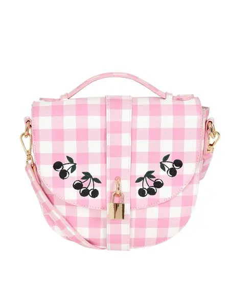 Lulu Hun Lydia Gingham Cherries Veske