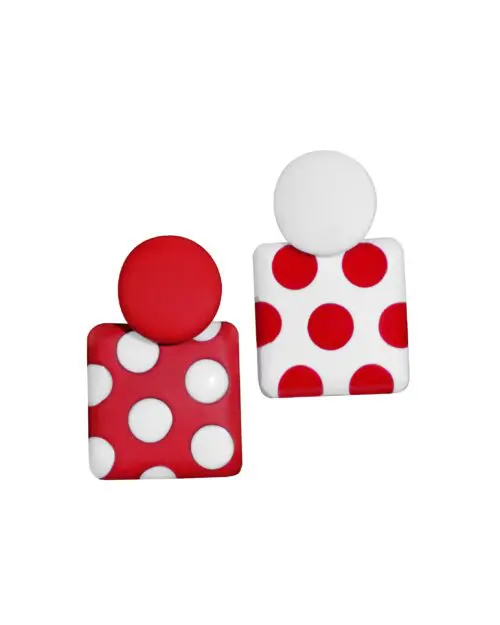 Opposites Red & White Øredobber