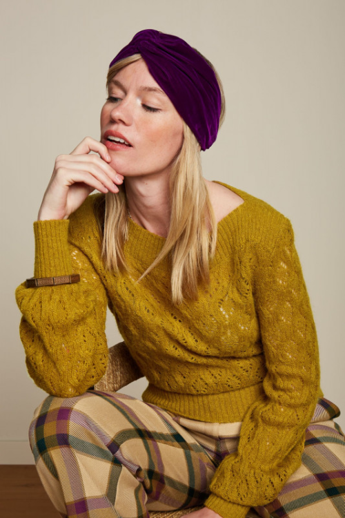 Gamine Velvet Hårbånd - Royale Purple
