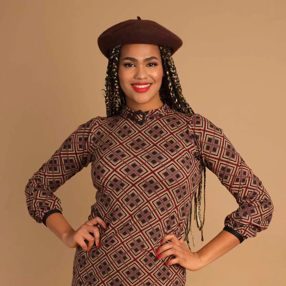 French beret choco brown - Bilde 2