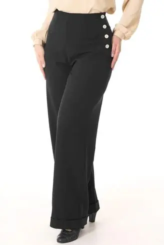 1940s Swing Trousers - Black