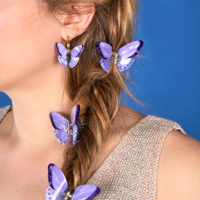 PURPLE BUTTERFLY MINI HAIR CLAW - Bilde 5