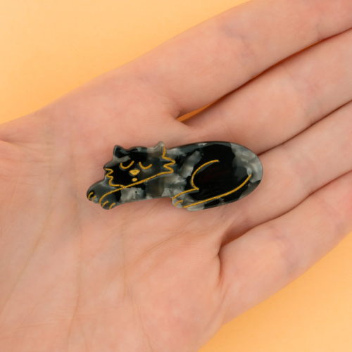 BLACK CAT HAIR CLIP