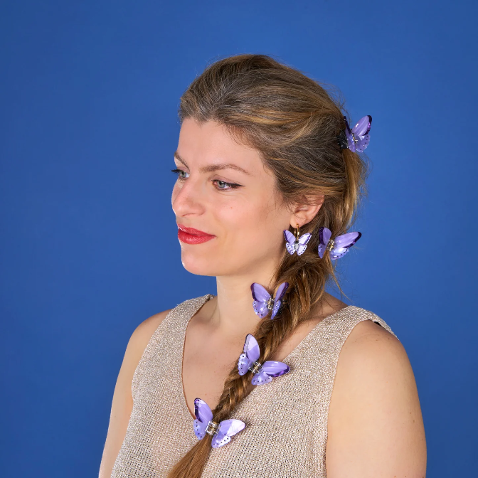 PURPLE BUTTERFLY MINI HAIR CLAW - Bilde 3