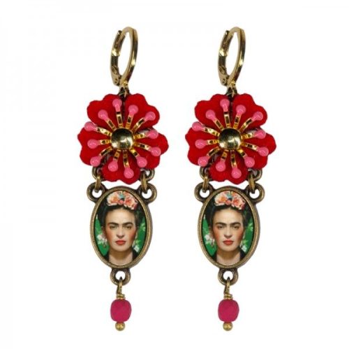 Urban Hippies Øredobber Frida With Red Flower