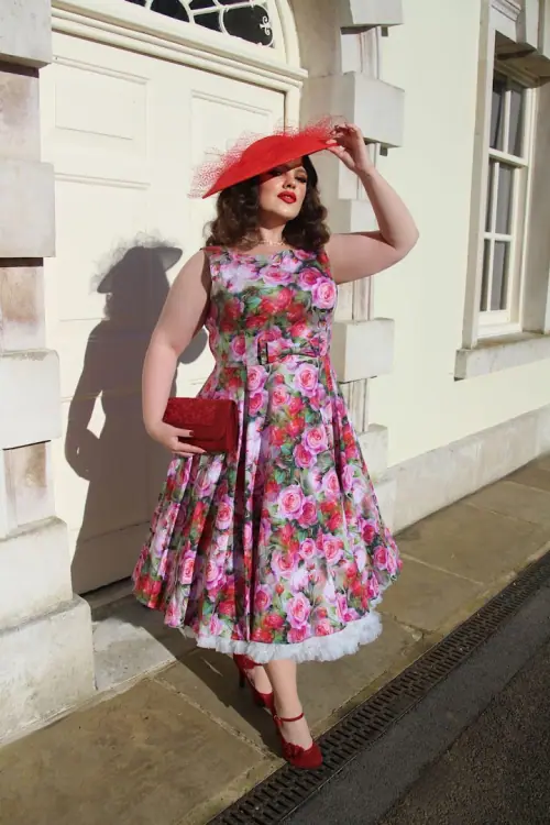 Lola Floral Swing Kjole - Plus Size