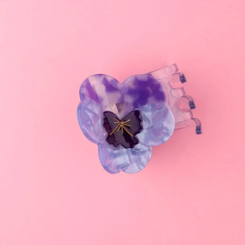 PURPLE PANSY HAIR CLAW - Bilde 2