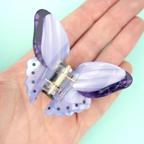 PURPLE BUTTERFLY HAIR CLAW