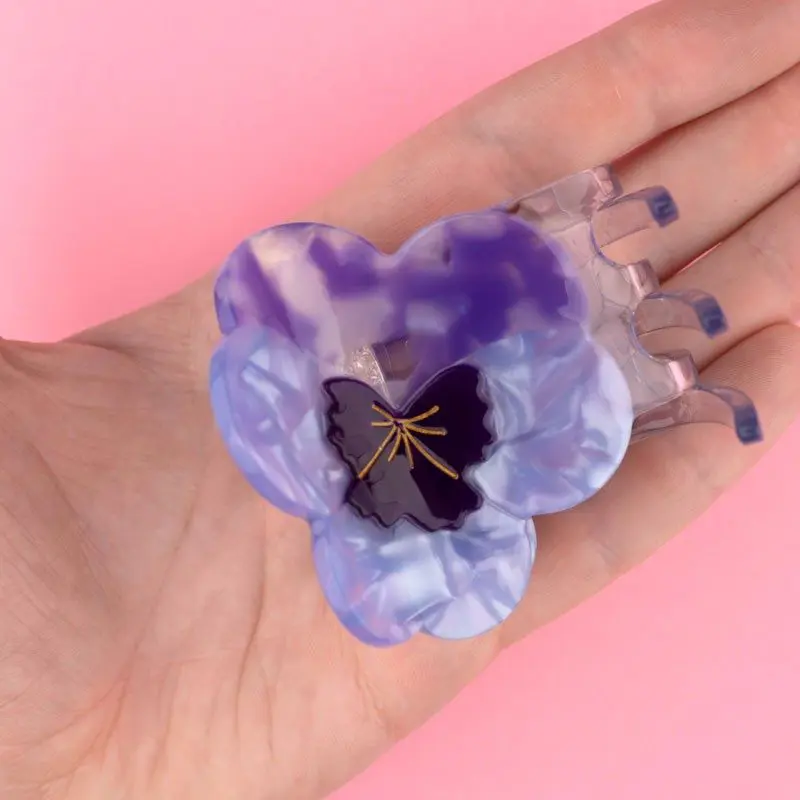 PURPLE PANSY HAIR CLAW