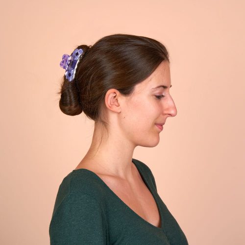 THREE PANSIES HAIR CLAW