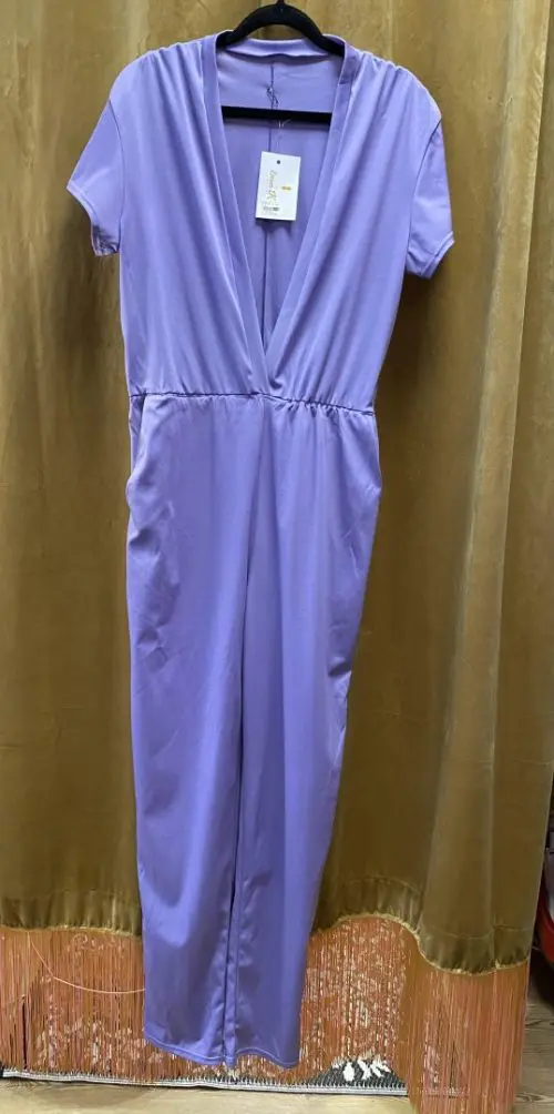 Vintage lys lilla buksedress med ermer Str S