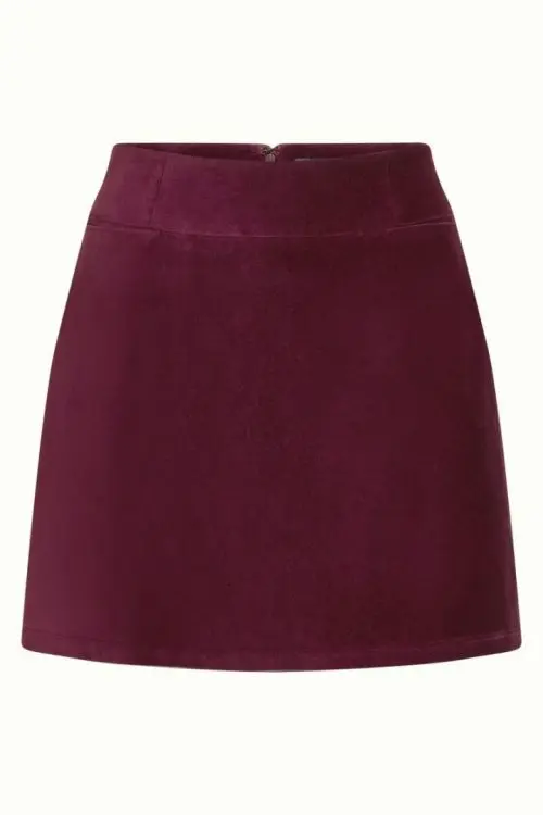 Olivia Uni Fargo Skjørt - Cabernet Red