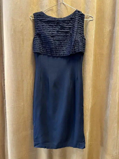Vintage 60 talls sort kjole med blonder XS