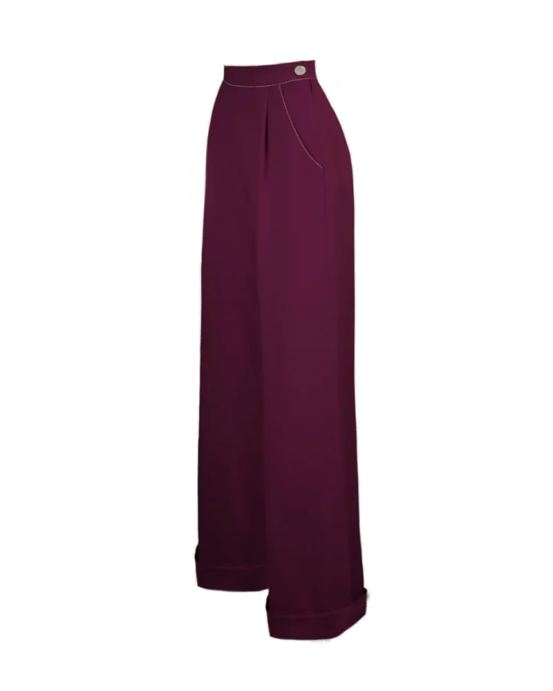 40s Hepburn Bukser - aubergine - Bilde 2