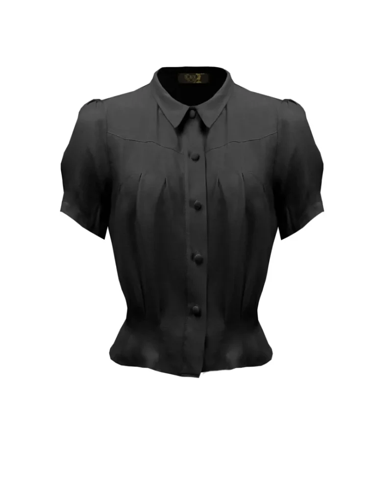 30s Bonnie Bluse - Black