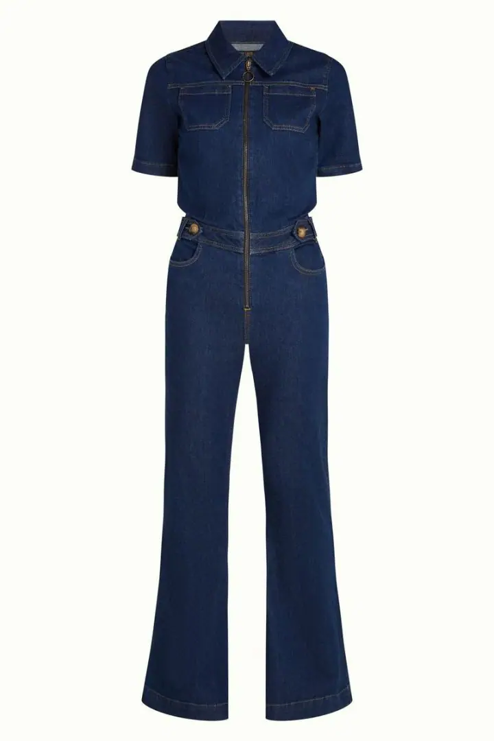 Flare Onyx Denim Jumpsuit - Bilde 3