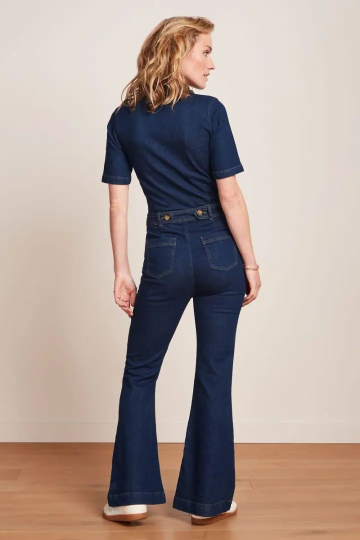 Flare Onyx Denim Jumpsuit
