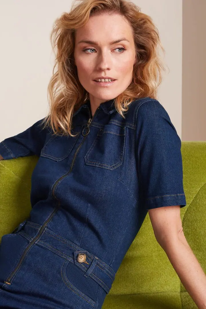 Flare Onyx Denim Jumpsuit - Bilde 2
