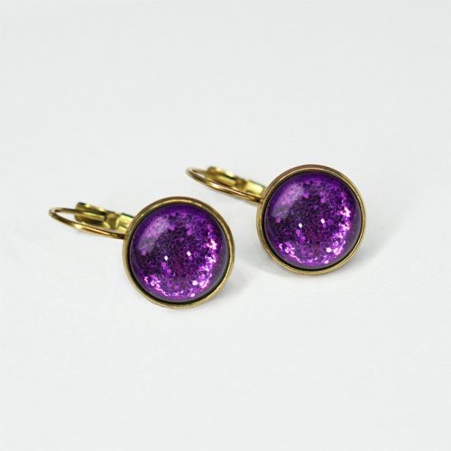 Urban Hippies Øredobber Dots Violet Glitter GP