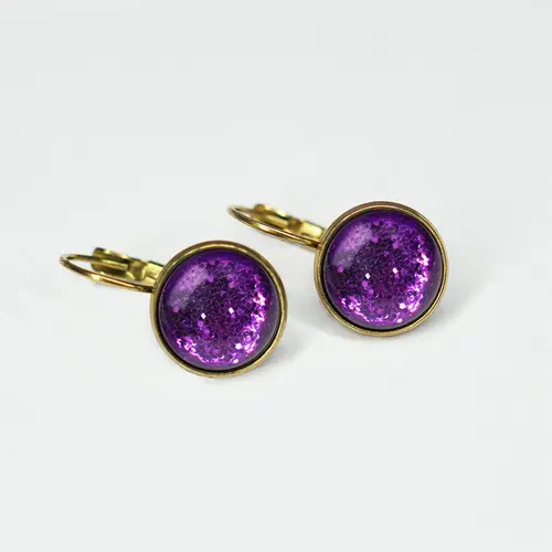 Urban Hippies Øredobber Dots Violet Glitter GP