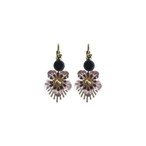 Urban Hippies Øredobber Raio pale pink & black