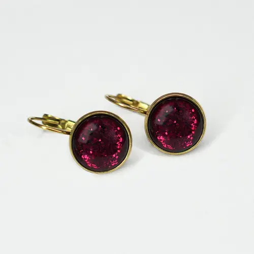 Urban Hippies Øredobber Dots Fuchsia Glitter GP