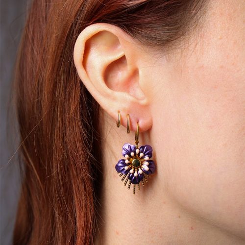 Urban Hippies Øredobber Raio purple/gold