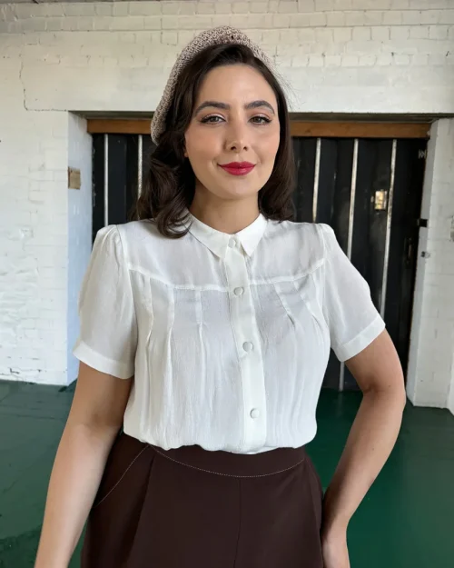 30s Bonnie Bluse - Ivory