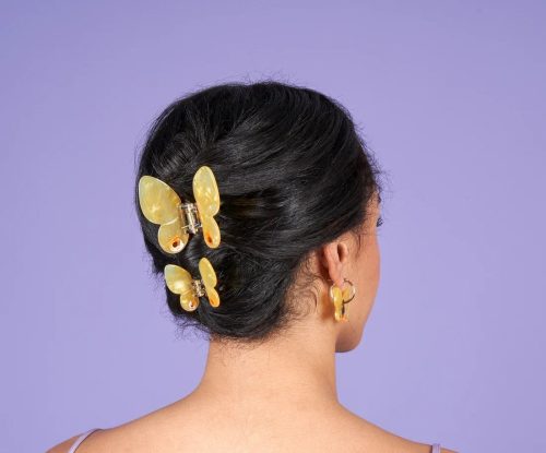 Yellow Butterfly Mini Hair Claw