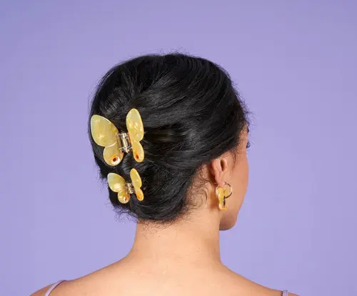 Yellow Butterfly Mini Hair Claw