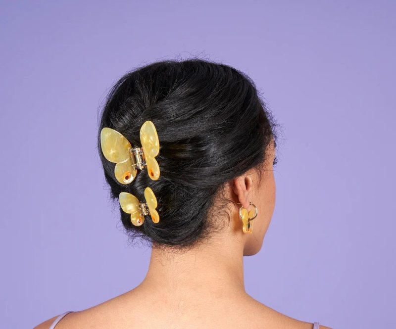 Yellow Butterfly Mini Hair Claw