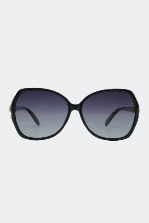 Fox Detail Oversized Black  Solbriller