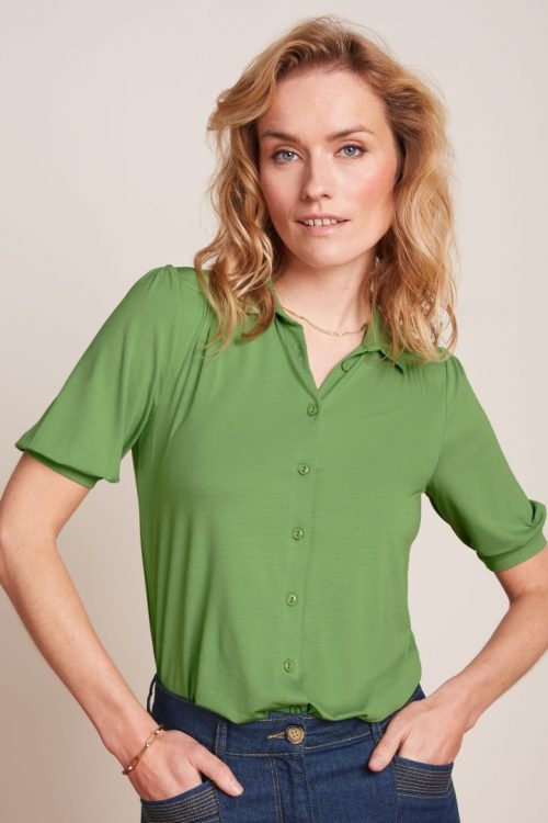 Carina Bluse Viscose Light Shade Green