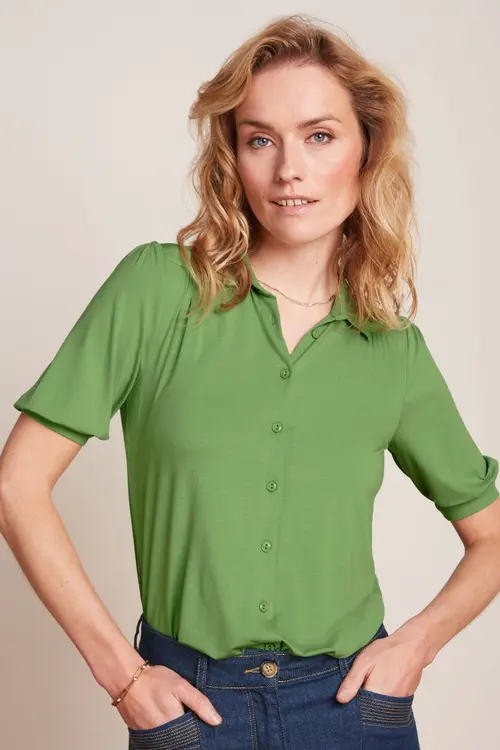 Carina Bluse Viscose Light Shade Green