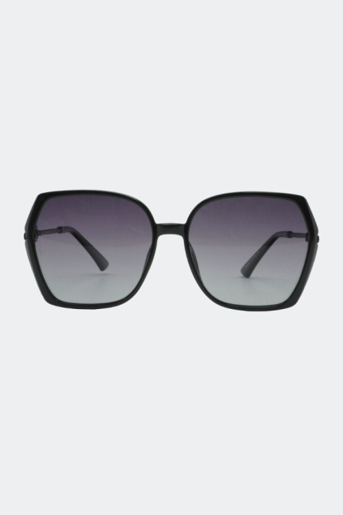 Star And Glitter Oversized Black Solbriller
