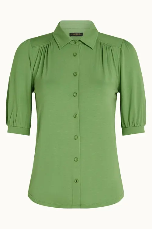 Carina Bluse Viscose Light Shade Green