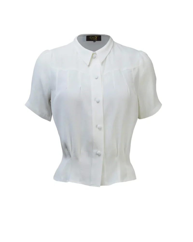 30s Bonnie Bluse - Ivory