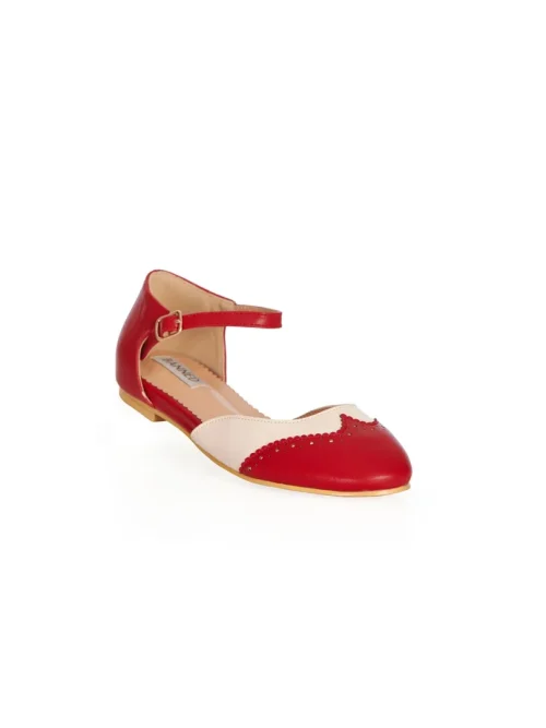 Dapper  Dancemates Flats red&white