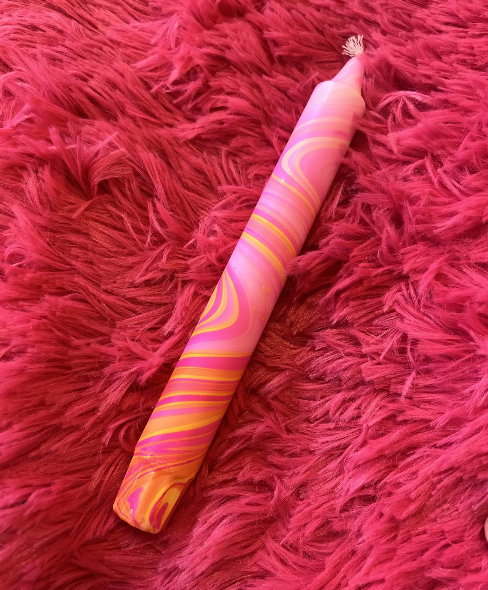 Mrs Miccio Stearinlys dip marble light pink/neon pink/lemon/orange