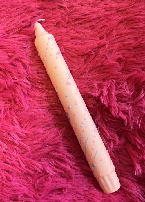 Mrs Miccio Stearinlys dots neon oragne/blue/neon pink