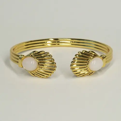 Urban Hippies Armbånd Venus Bangle opal white gp