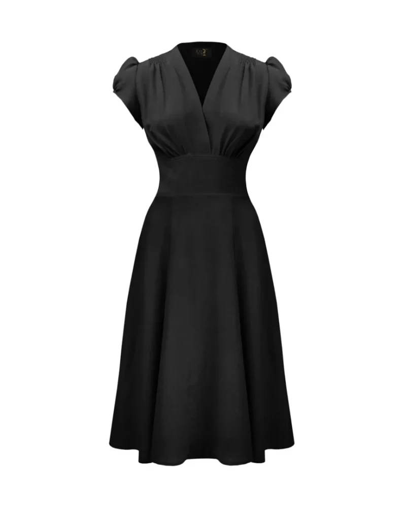 1930s Ava Tea Dress - ebony - Bilde 6