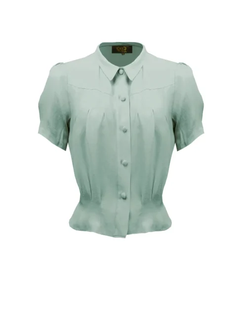 30s Bonnie Bluse - Duck Egg