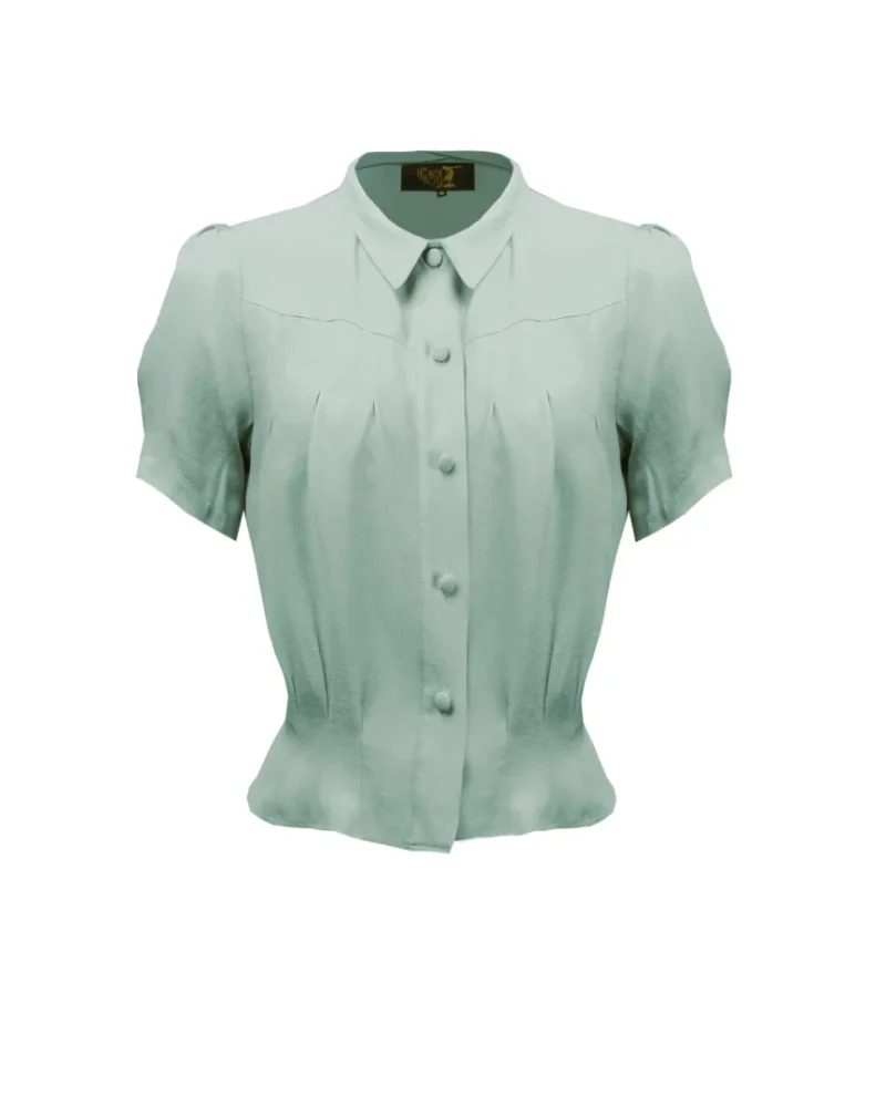 30s Bonnie Bluse - Duck Egg