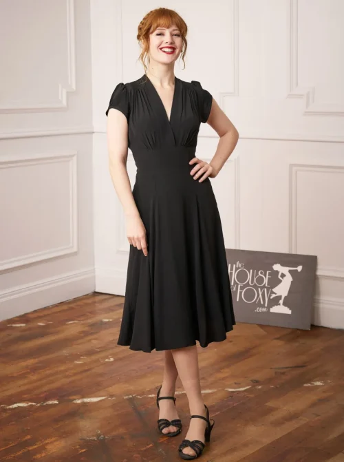 1930s Ava Tea Dress - ebony