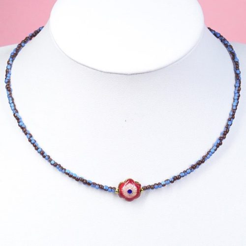Urban Hippies Smykke Choker kobalt/pink flower