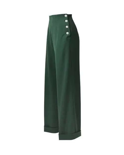1940s Swing Trousers - Bottle Green