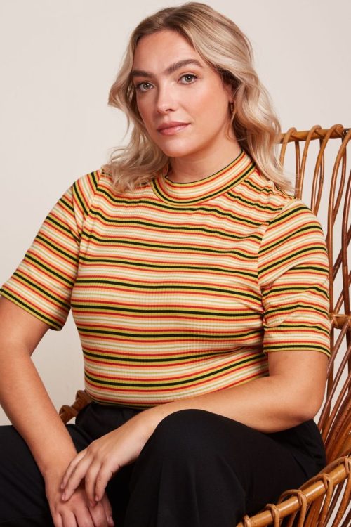 Turtle Seaside Stripe Topp - Spring Yellow