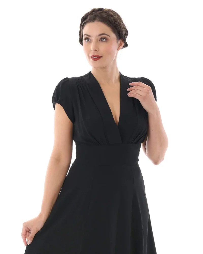 1930s Ava Tea Dress - ebony - Bilde 2